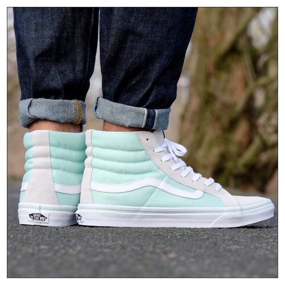mint green high top vans